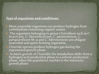 Bio hydrogen production from waste materials | PPTX