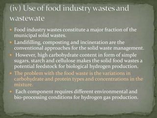 Bio hydrogen production from waste materials | PPTX