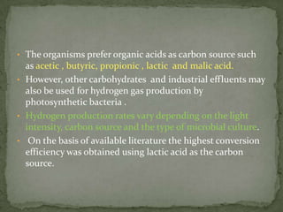 Bio hydrogen production from waste materials | PPTX