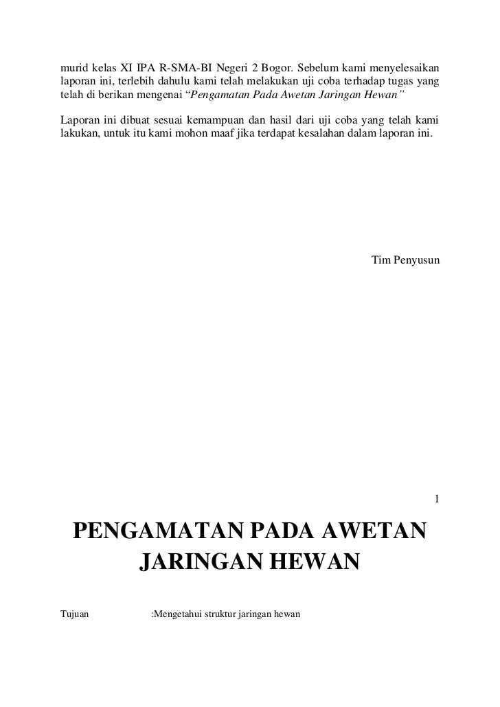  Laporan Biologi Jaringan Hewan  