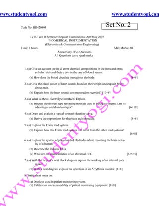 Bio Medical Instrumentation | PDF