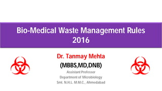 Bio medical waste management rules 2016 by tanmay mehta