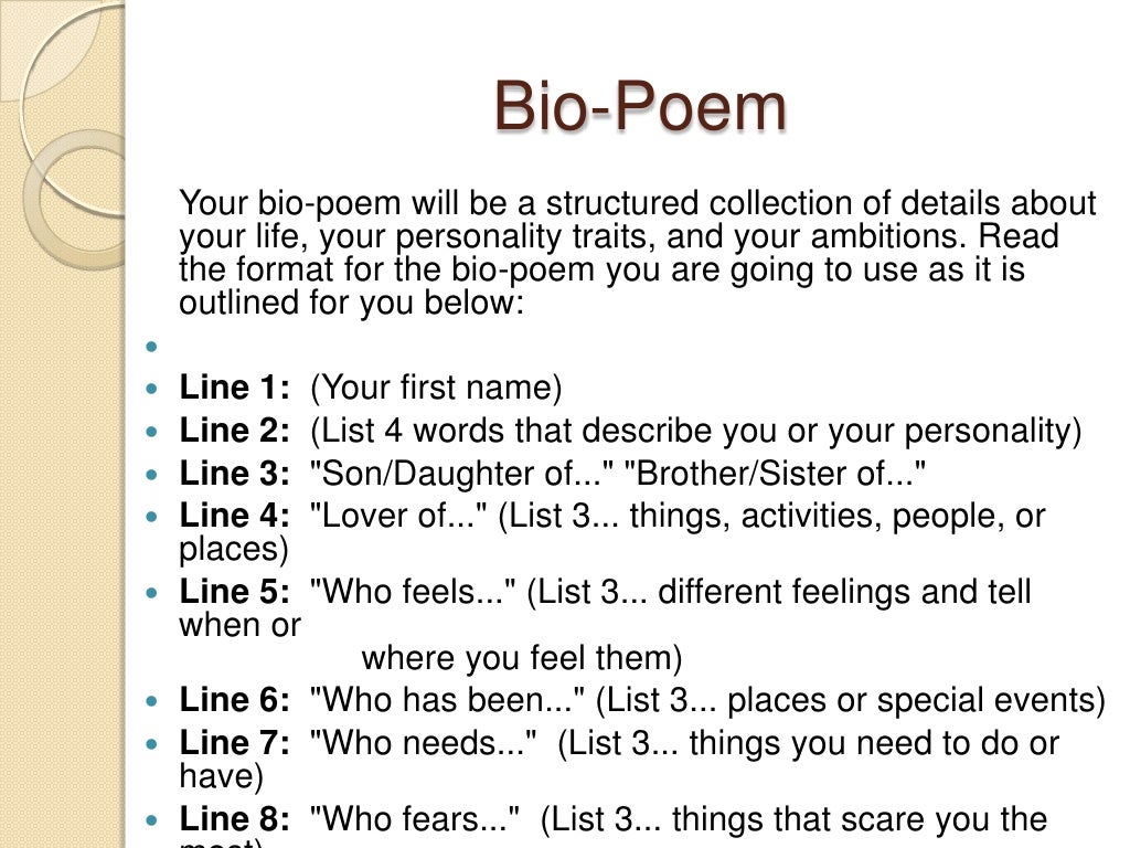 Bio Poem Bio Poem