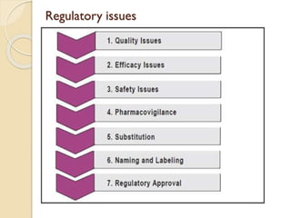 Regulatory issues
 