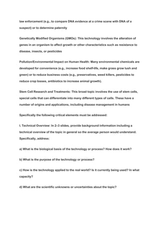 BIO 101 Final Project Final Submission Final Presentation | PDF