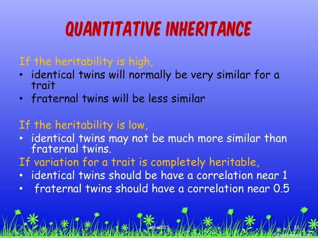 Genetics: Quantitative Inheritance
