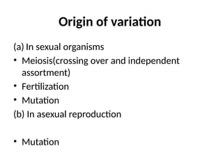 Comprehensive Overview of Meiosis, Genetic Variation, and Mendelian ...