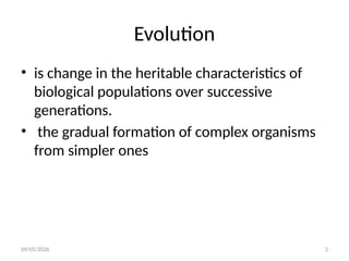 Comprehensive Overview of Evolution and Origin of Life on Earth | PPTX