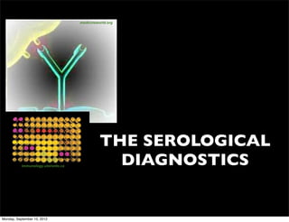 medicineworld.org




                                              THE SEROLOGICAL
           immunology.utoronto.ca
                                                DIAGNOSTICS


Monday, September 10, 2012
 