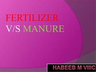 FERTILIZER
V/S MANURE
 