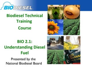 Biodiesel Technical Training  Course BIO 2.1: Understanding Diesel Fuel Presented by the  National Biodiesel Board 