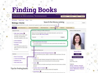 Information Sources for Biology in the Library | PPTX