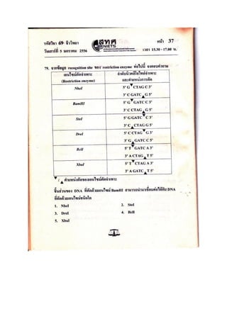 ข้อสอบ 7 วิชา Bio2556