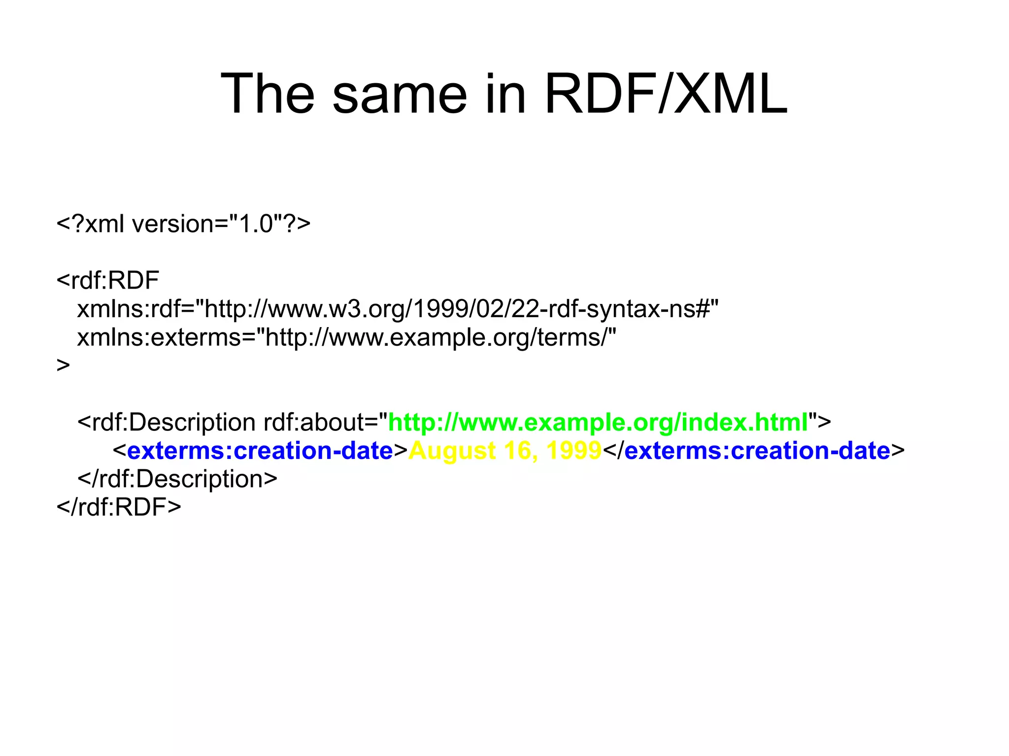 "Wouldn't it be great if you were able to organize all this information based on your own terms, instead of based on the application you use to access the information ?” Ramanathan V. Guha RDF initiator http://cgi.netscape.com/columns/techvision/innovators_rg.html 
