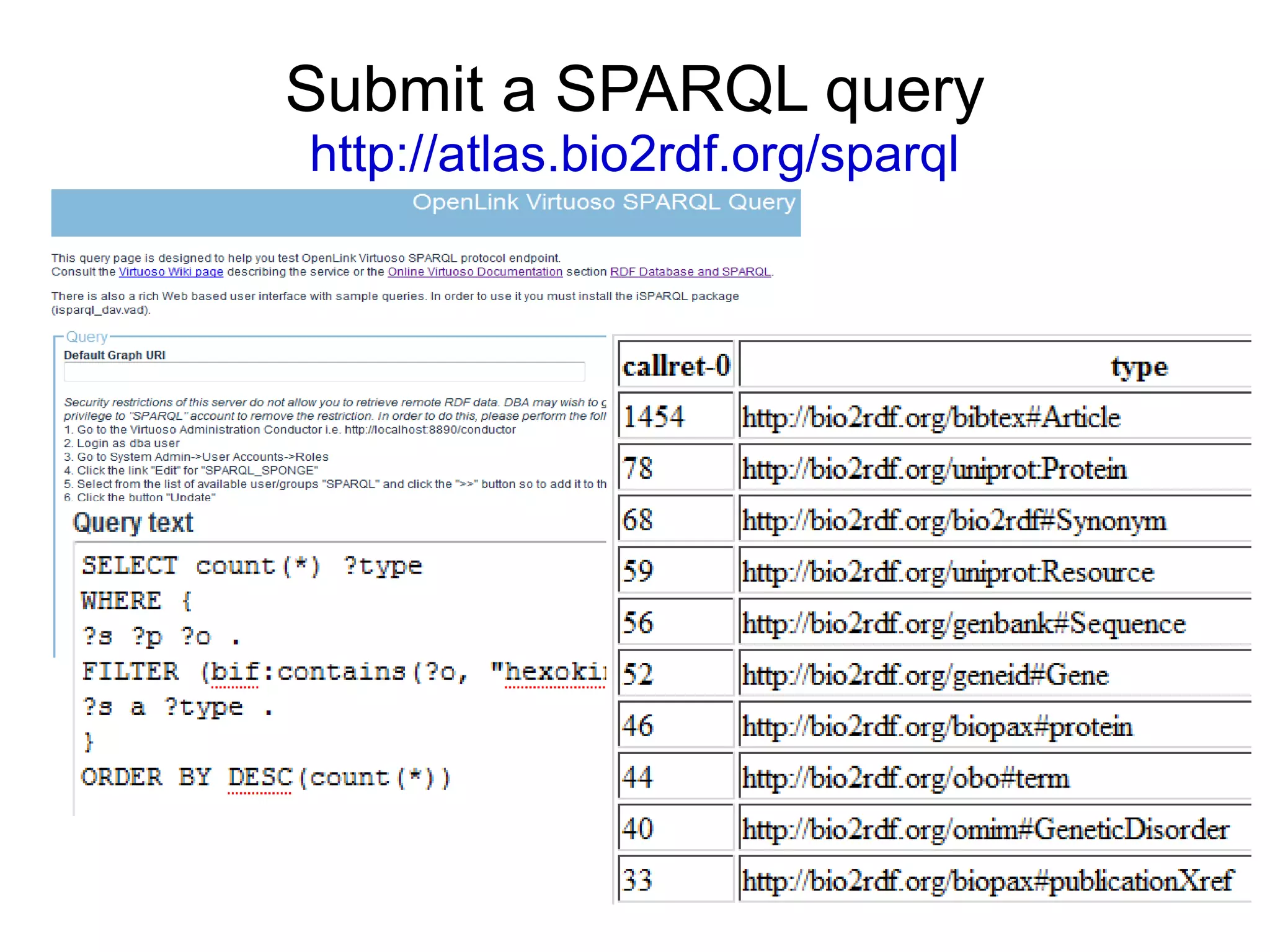 Bio2RDF has 3 mirror sites http://cu.bio2rdf.org/ http://qut.bio2rdf.org/ http://quebec.bio2rdf.org/ 