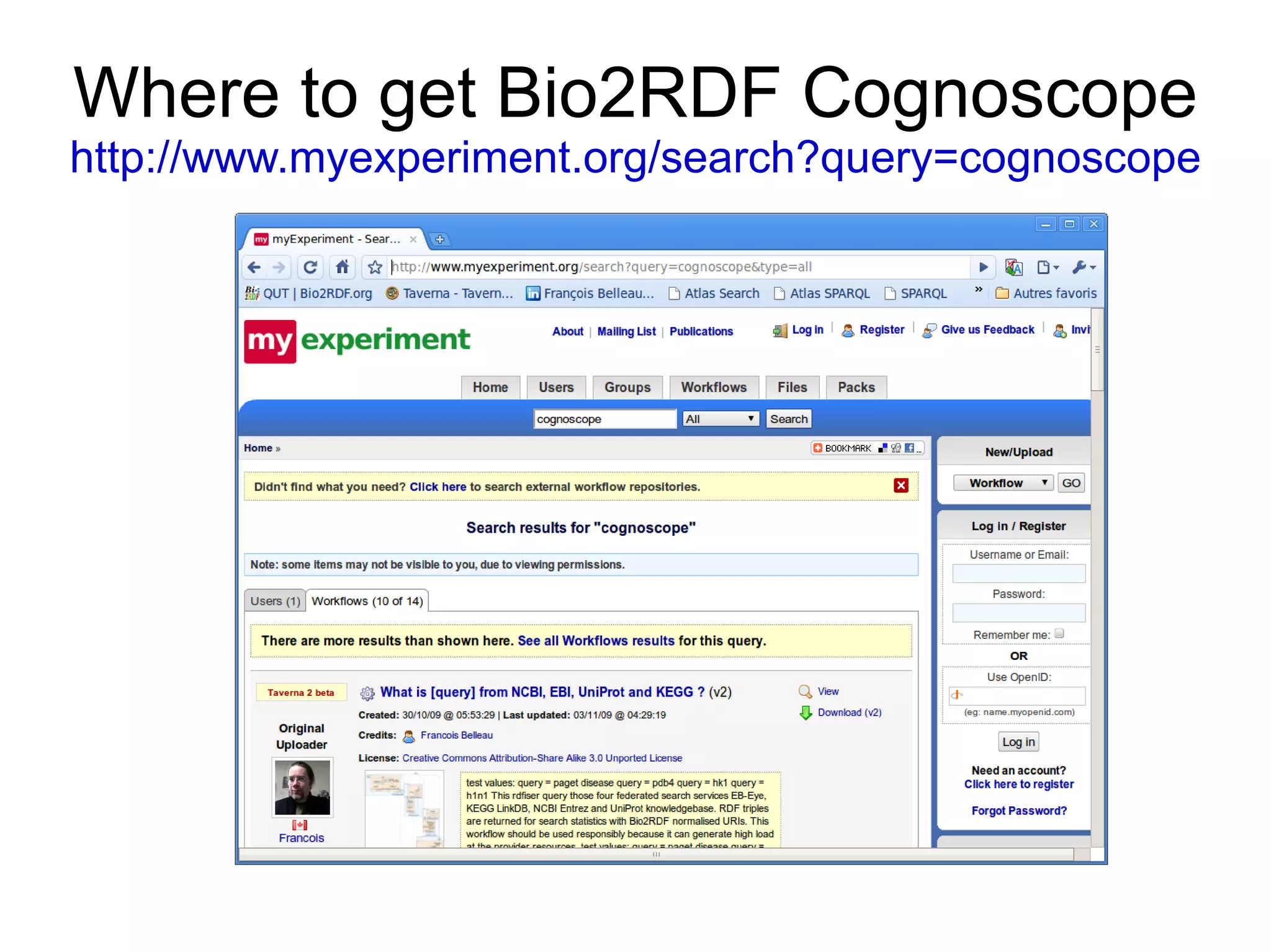 Cognoscope definition The magnifying effect depends of the density of links between resource (entity links), which is a by-product of the human intellectual activity in the social network.  