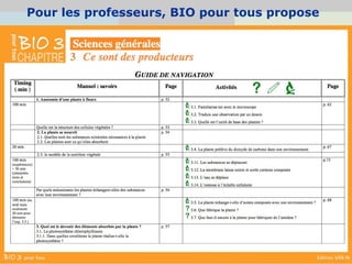 Pour les professeurs, BIO pour tous propose
 