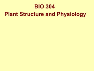 BIO 304
Plant Structure and Physiology
 
