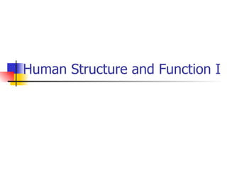 Human Structure and Function I 