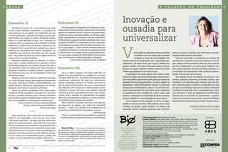 C artas                                                                                                                                                                                           a       palavra                              da            presidente




  Emissários (I)                                                   Emissários (II)                                                           Inovação e
       Na edição de número 58, a revista Bio traz uma maté-
  ria sob o título “Emissários Submarinos: a controvérsia do
  lançamento no mar de esgotos sem tratamento” que cita,
                                                                       Esta reportagem, abordada de uma forma livre e espon-
                                                                   tânea como é a tônica da revista, pleiteia uma “Controvérsia
                                                                   quanto ao Tratamento Prévio?” e para isto apresenta depoi-
                                                                                                                                             ousadia para
                                                                                                                                             universalizar
  a determinado ponto, a questão do Programa Onda Limpa,           mentos de pessoas não especializadas, ou até leigas, abor-
  desenvolvido pela Sabesp na região da Baixada Santista.          dando especialmente os principais emissários submarinos
  Apesar da correta afirmação de que, com a realização do          do Rio de Janeiro, gerando grande insatisfação entre nossos
  Programa todos os esgotos que forem coletados receberão          associados da ABES-RJ, em especial de técnicos renomados
                                                                   e com expertise no tema, e que não foram chamados a opi-




                                                                                                                                            V
  tratamento, a matéria parte da errônea premissa de que
  o Programa Onda Limpa teria sido realizado para sanar o          nar na reportagem. (...) Deve-se deixar claro para todos que
  problema do lançamento dos esgotos domésticos sem                o Tratamento Preliminar, constituído de gradeamento fino
  tratamento pelo emissário submarino, que teria causado           e caixa de areia, única exigência para o lançamento subma-                               enho dizendo sistematicamente para todos                  todos os núcleos de poder, sem discriminar a partici-
  uma “zona morta” no fundo do mar da região da Baía de            rino não muda a condição de “Esgoto Bruto” como ocorreria                                os públicos que me ouvem que é possível                   pação privada quando necessária.
  Santos, assim como dito na matéria.                              após um Tratamento Primário, Secundário ou Terciário.                                    antecipar as metas de universalização dos                      É preciso que todos os envolvidos na questão do
       Necessário esclarecer que, os emissários de Santos,                          Ernani Costa, Presidente da Seção da ABES/RJ             serviços básicos de saneamento, que a população, prin-                   saneamento, empresas e serviços estaduais e munici-
  bem como, os demais atualmente em operação no litoral                                                                                      cipalmente a de baixa renda, que ocupa a periferia das                   pais, órgãos de financiamento, além dos três níveis de
  de São Paulo (Guarujá, Praia Grande, Ubatuba, Ilha Bela e                                                                                  grandes cidades, não pode e não precisa esperar 20 anos                  governo estabeleçam um pacto para viabilizar con-
  São Sebastião), foram licenciados pelo órgão ambiental e         Emissários (III)                                                          para ter seu esgoto coletado e tratado, muito menos para                 tratos que unifiquem as fontes de financiamento e a
  projetados conforme as melhores práticas internacionais
                                                                                                                                             receber água potável nas torneiras de casa.                              contratação de fornecedores. Não podemos descen-
  de engenharia para esse tipo de disposição oceânica de                Ao ler o último número(...) da nossa revista Bio, me
                                                                   deparei com uma imprecisão na sua página 23, no quadro
                                                                                                                                                  A população não pode esperar pela coleta e trata-                   tralizar recursos que são escassos.
  efluentes de esgoto.
       Negativas eram sim as ligações clandestinas efetuadas       “Salvador cuida do mar”, no contexto da discussão sobre                   mento de esgoto, da mesma forma que nossos manan-                             Há soluções muito inovadoras na área das con-
  nos canais de águas pluviais, que desaguavam diretamente         os emissários submarinos. Até onde meu conhecimento                       ciais não podem esperar tantos anos para que cessem os                   cessões, soluções modernas, já testadas lá fora e que
  nas praias, afetando as condições de balneabilidade, cau-        alcança o emissário submarino de Salvador, que entra no                   despejos de tanta carga poluidora, ou vão se esgotar na                  começam a ser aplicadas aqui. Soluções que vão des-
  sando doenças, interferindo negativamente no turismo,            mar na praia do Rio Vermelho, não possui tratamento dos                   degradação, criando dificuldades maiores na obtenção                     de a parceria público-privada à contratação turn key,
  afastando investimentos e gerando desemprego.                    seus efluentes. A ECP, estação de condicionamento, prévio,                de água para abastecimento urbano. O que tenho pro-                      em que os contratados executam as obras e entregam
       Apesar dos números do Programa Onda Limpa estarem           localizada no Parque do Lucaia, possui apenas caixas de                   posto é que pensemos de uma forma nova e utilizemos                      o sistema em operação. Mas, e principalmente, é pre-
  corretos na matéria, não podemos concordar com a afirmação       remoção de areia e gradeamento grosseiro. Estes equipa-                   as experiências bem-sucedidas de outros países para                      ciso desonerar o setor do pagamento do PIS/Cofins,
  de que o emissário submarino seja o principal responsável        mentos visam a proteção dos equipamentos de recalque.                     acelerar a realização e a implantação de obras e serviços                imposto que está tirando do saneamento - suposta-
  pelas condições atuais da qualidade da água da Baía de Santos,   Nenhuma carga patogênica, biológica ou química significa-                 que nos viabilizem a universalização em poucos anos.                     mente para uma boa causa social - quase R$ 8 bilhões
  bem como de problemas à vida aquática e economia local.          tiva é retirada antes da disposição oceânica.                                  Este é apenas um dos gargalos do setor, a incapa-                   de investimentos de profundo e nítido interesse social.
               Américo de Oliveira Sampaio, Superintendente de          Nesse sentido é incorreto denominar esta operação
                                                                                                                                             cidade de inovar. É preciso olhar adiante, criar novos
                     Pesquisa e Desenvolvimento Tecnológico e      de tratamento de esgotos, nem sequer de tratamento
                                                                   primário. (...) Sugiro que a Embasa seja contatada para ela
                                                                                                                                             modelos de gestão, inovar também na maneira de                                                      Cassilda Teixeira de Carvalho
                                           Inovação da Sabesp
                                                                   se posicionar de forma oficial e clara sobre o assunto.
                                                                                                                                             contratar, assumir extensas parcerias que envolvem                                                    Presidente Nacional da ABES
                                                                                                                 Asher Kiperstok
       Nossa revista Bio errou e errou feio. Foi lamentável e           Professor da Universidade Federal da Bahia e membro do
                                                                      Conselho de Desenvolvimento Econômico e Social da Bahia                                         • Diretor Responsável: Cassilda Teixeira de Carvalho                                       Realização
  triste ver uma reportagem como essa em nossa revista
                                                                                                                                                                      • Conselho Editorial: Carlos Mello Garcias, Cecy Oliveira, Cícero Onofre de Andrade
  (“Emissários submarinos – No centro de uma controvérsia                                                                                                               Neto, Evandro Rodrigues de Britto, Fernando Botafogo Gonçalves, Jorge Briseno, José
  quanto ao tratamento prévio”, edição 58). Isto porque além                                                                                                            Eduardo W. Cavalcanti, Márcia Adriana da Silveira, Márcio Gomes Barbosa, Marco Anto-
  de só ter ouvido pessoas sem nenhum conhecimento técni-                                                                                                               nio Silva de Oliveira, Miguel Fernandez y Fernandez, Miguel Mansur Aisse, Nercy Donini
                                                                                                                                                                        Bonato, Paulo Cezar Pinto, Paulo Ferreira, Plínio Tomaz e Walter Pinto Costa
  co foi terrivelmente tendenciosa demonstrando que o atual             Nota do Editor - A Bio errou ao informar em sua edição n.          Revista Brasileira de      • Correspondência Revista Bio: Av. Beira Mar, 216, 13º andar – CEP 20021-060 – Rio de
  editor da revista está, no mínimo, muito mal informado dos       58 (janeiro/março 2011 ) que o emissário submarino de Salvador          Saneamento e Meio            Janeiro – RJ – Brasil Tel: (21) 2277-3900 – Fax: (21) 2262-6838
  princípios de nossa associação que tem obrigação de pau-         faz tratamento prévio do esgoto para lançamento no oceano. O                 Ambiente                Página na internet: www.abes-dn.org.br
                                                                   site da empresa registra que o esgoto passa por condicionamen-           Ano XVIII – nº 56         • Assinaturas Departamento de Cadastro: Tel: (21) 2277-3909 Fax: (21) 2262-6838
  tar seus artigos com embasamento técnico, sempre que             to prévio, com gradeamento para retirada de sólidos grosseiros,      Julho/Setembro de 2010        • Coordenação Geral/ABES: Maria Isabel Pulcherio Guimarães
  tratar de assuntos de Engenharia Sanitária e Ambiental.          caixa de retenção de areia e peneiras rotativas para sólidos sus-         ISSN 0103-5134           • Produção e edição: RR Comunicação Ltda.
                                                Evandro Britto     pensos remanescentes.                                                 Publicação trimestral da     • Email da redação: revista.bio@abesdn.org.br                                              Patrocínio
                                                                                                                                       ABES - Associação Brasileira   • Editor: Romildo Guerrante Reg. prof. 12.669/56/35 MTB/RJ
                                                                                                                                        de Engenharia Sanitária e     • Projeto gráfico original: Maraca Design
                                                                                                                                       Ambiental, com tiragem de      • Diagramação e atualização do projeto: Fino Traço Programação Visual Ltda.
  4                Jan/Mar - 2011                                                                                                         6.000 mil exemplares
                                                                                                                                                                                                                                                                              5
 