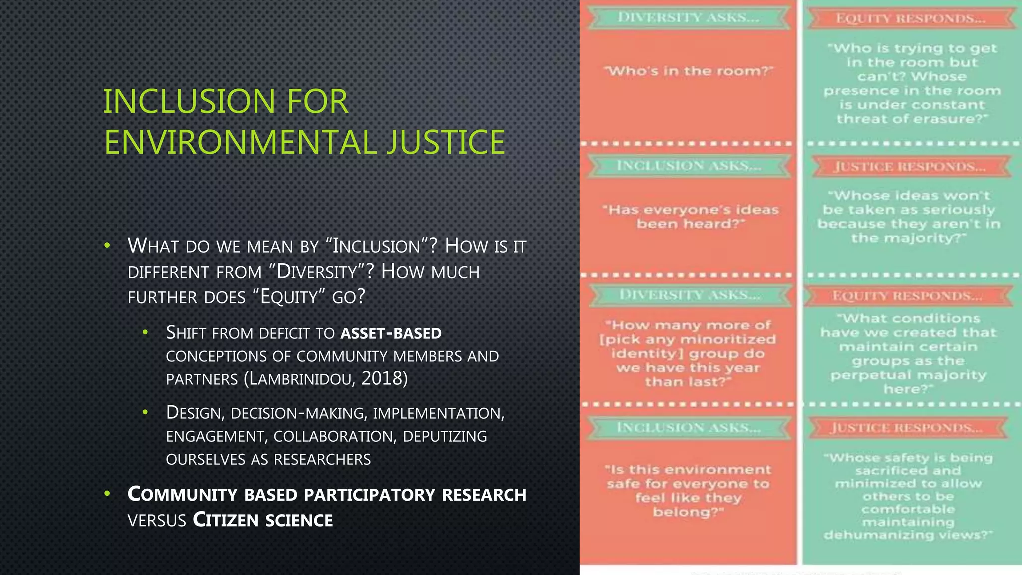 Bio 7310 environmental justice and inclusion | PPTX