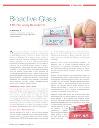 Elenz Toothpaste Bioactive glass - A revolutionary desensitiser | PDF