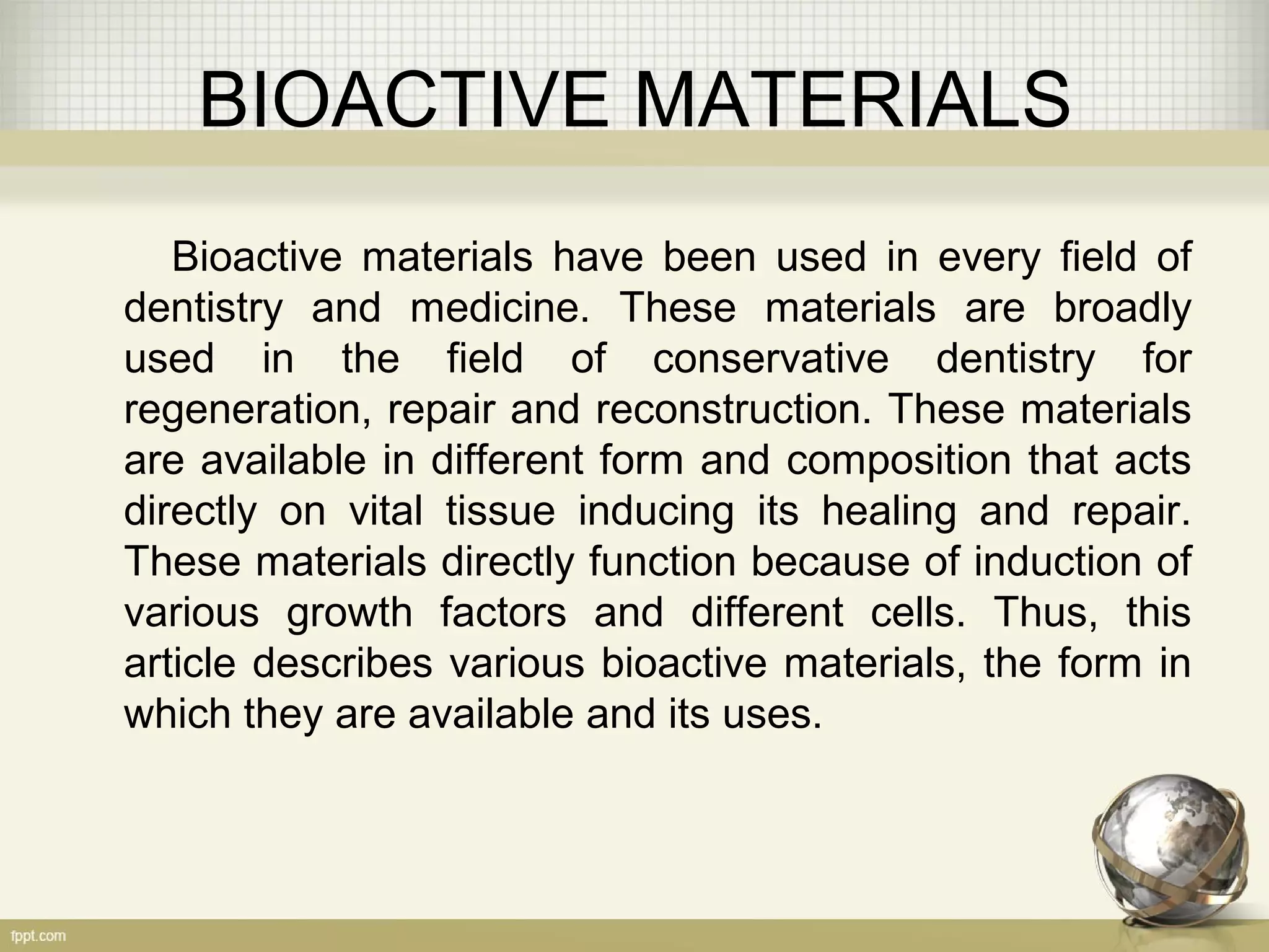 Bioactive restorative materials | PPT