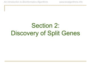 Section 2:
Discovery of Split Genes
 