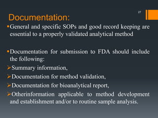 Bioanalytical method validation guidelines for ligand binding assays | PPTX