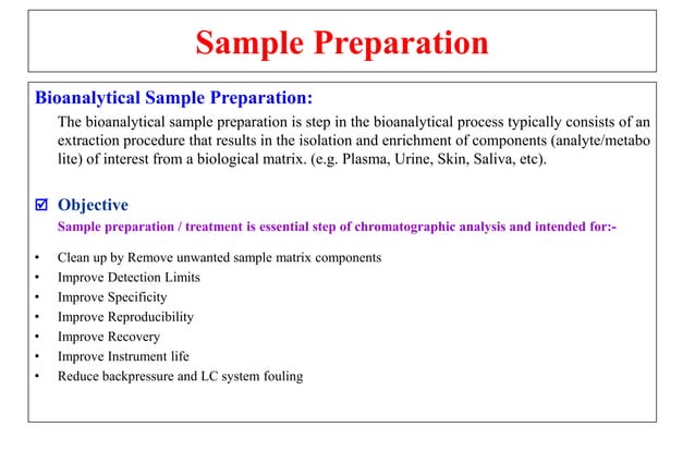Bioanalytical sample preparation | PPT