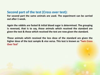 Cross Over Test Rabbits Bioassay of insulin | PPTX