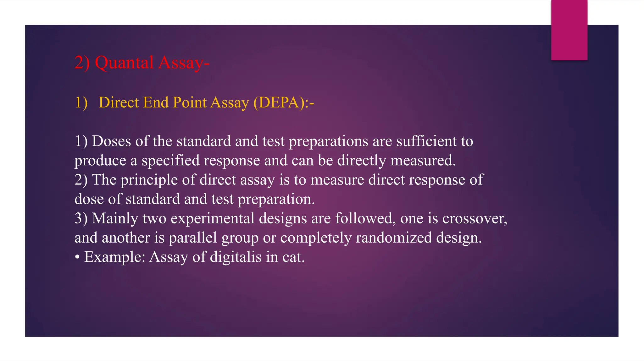 Assey With Point Example Bioassay and it's Methods & Applications | PPTX