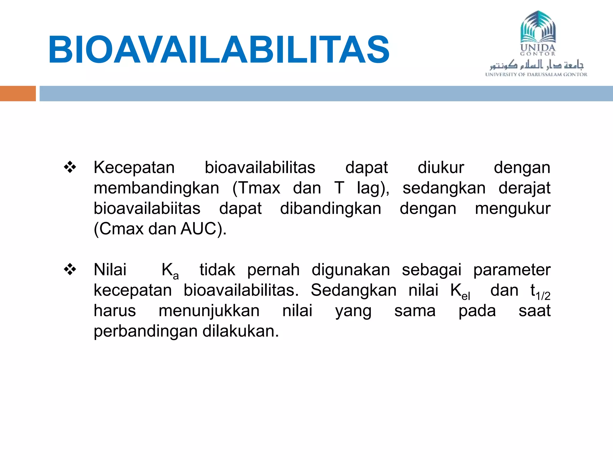 Bioavailabilitas dan Bioekivalensi | PPTX