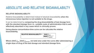 Relative Bioavailability Equation BIOAVAILABILITY AND IVIVC IN BIOPHARMACEUTICS.pptx