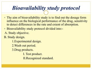 Bioavailability and bioequivalance | PPTX