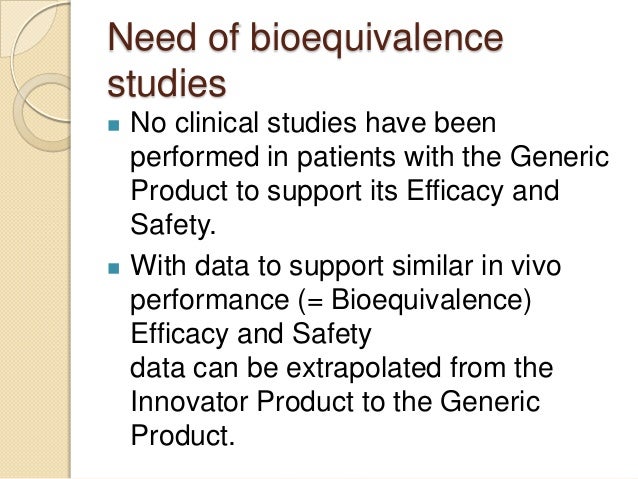 Bioavailability and bioequivalence