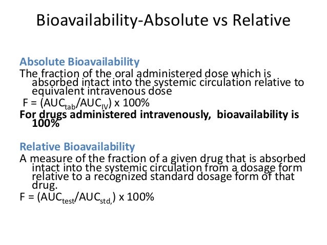 Bioavailability and bioequivalence lecture