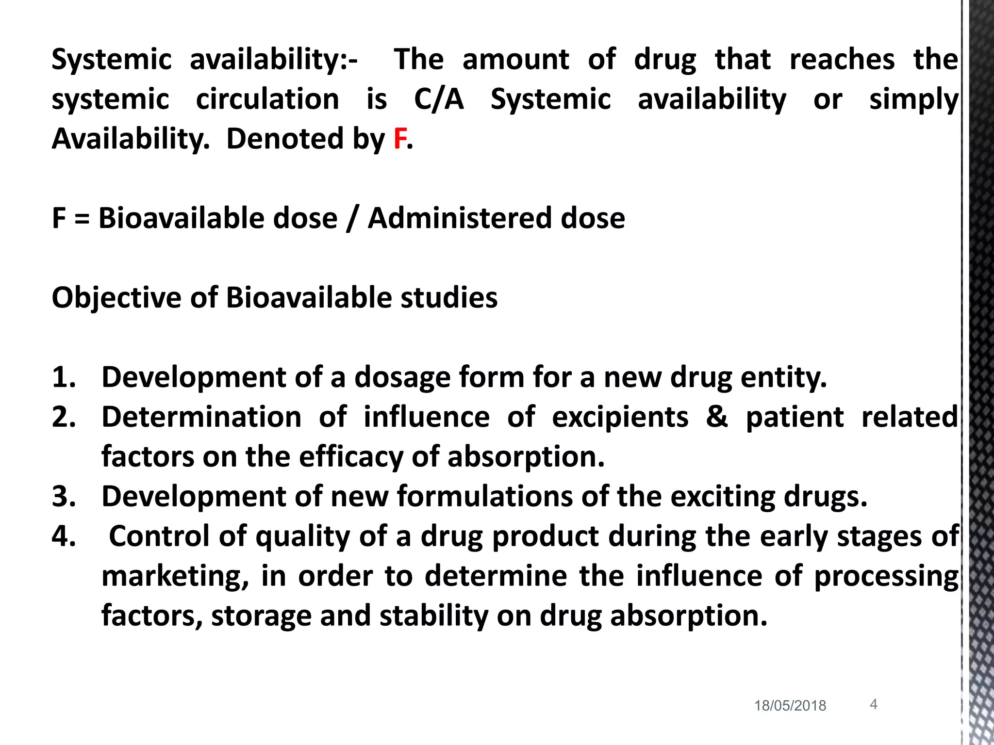 Bioavailability and bioequivalence | PDF