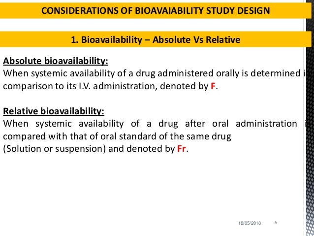 Bioavailability and bioequivalence