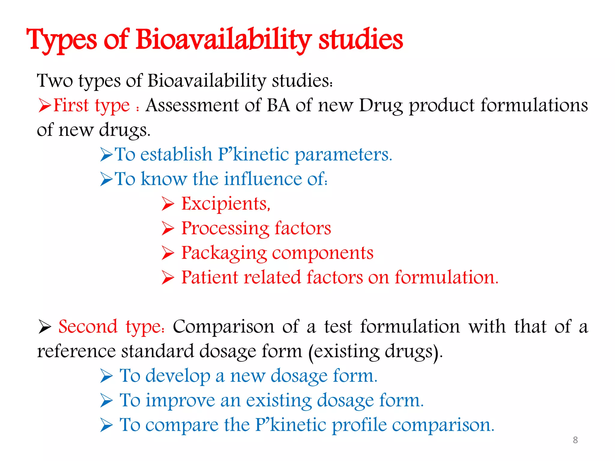 Bioavailability and bioequivalence | PPTX