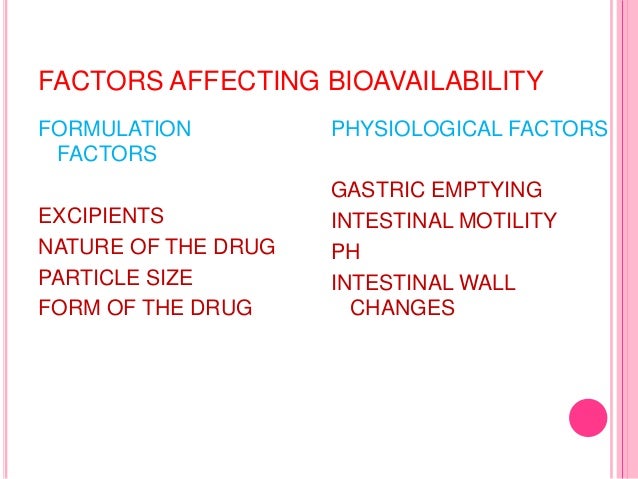 Bioavailability and bioequivalence testing