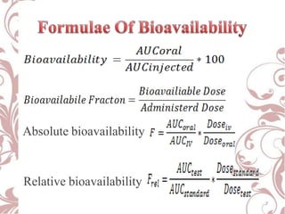 Absolute bioavailability
Relative bioavailability
7
 