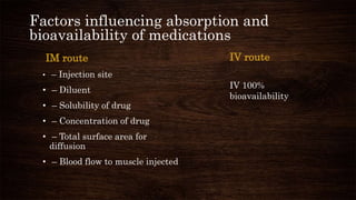 Bioavailability of drug through iv,im | PPTX