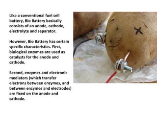 First Bio Battery Bio battery 2003 | PPT