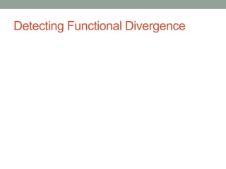 Detecting Functional Divergence
 