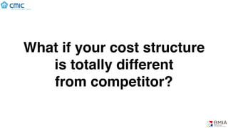 What if your cost structure
is totally different
from competitor?
 