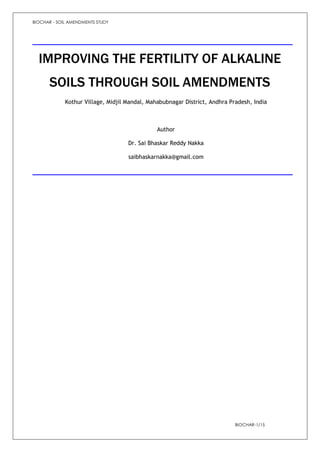 Improving the fertility of alkaline soils through soil amendments and ...