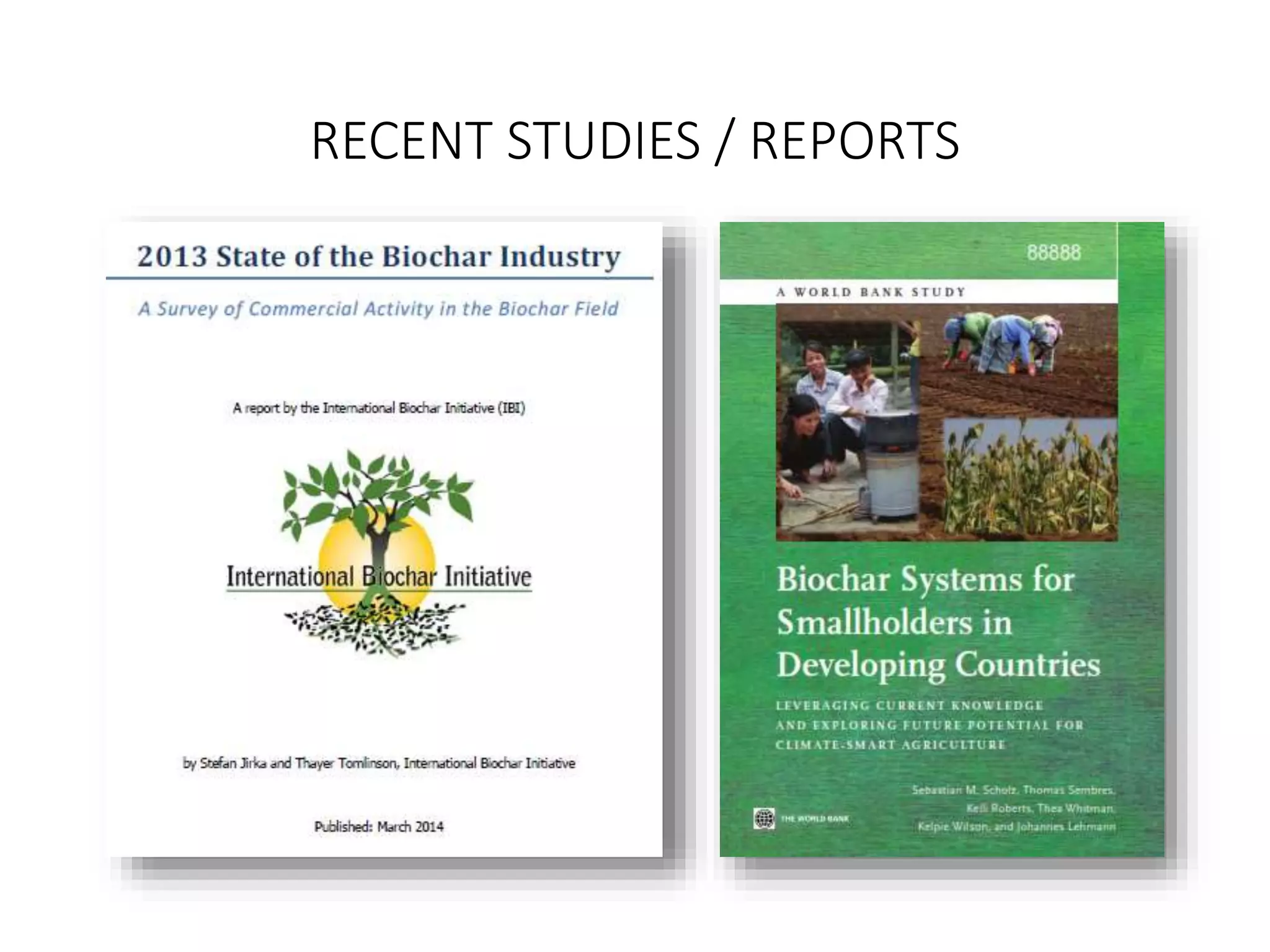 RECENT STUDIES / REPORTS
 