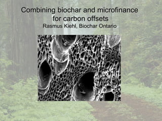 Combining biochar and microfinance  for carbon offsets Rasmus Kiehl, Biochar Ontario 
