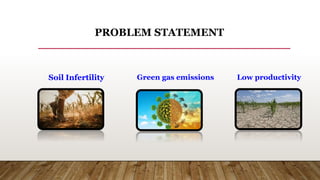 PROBLEM STATEMENT
Low productivity
Soil Infertility Green gas emissions